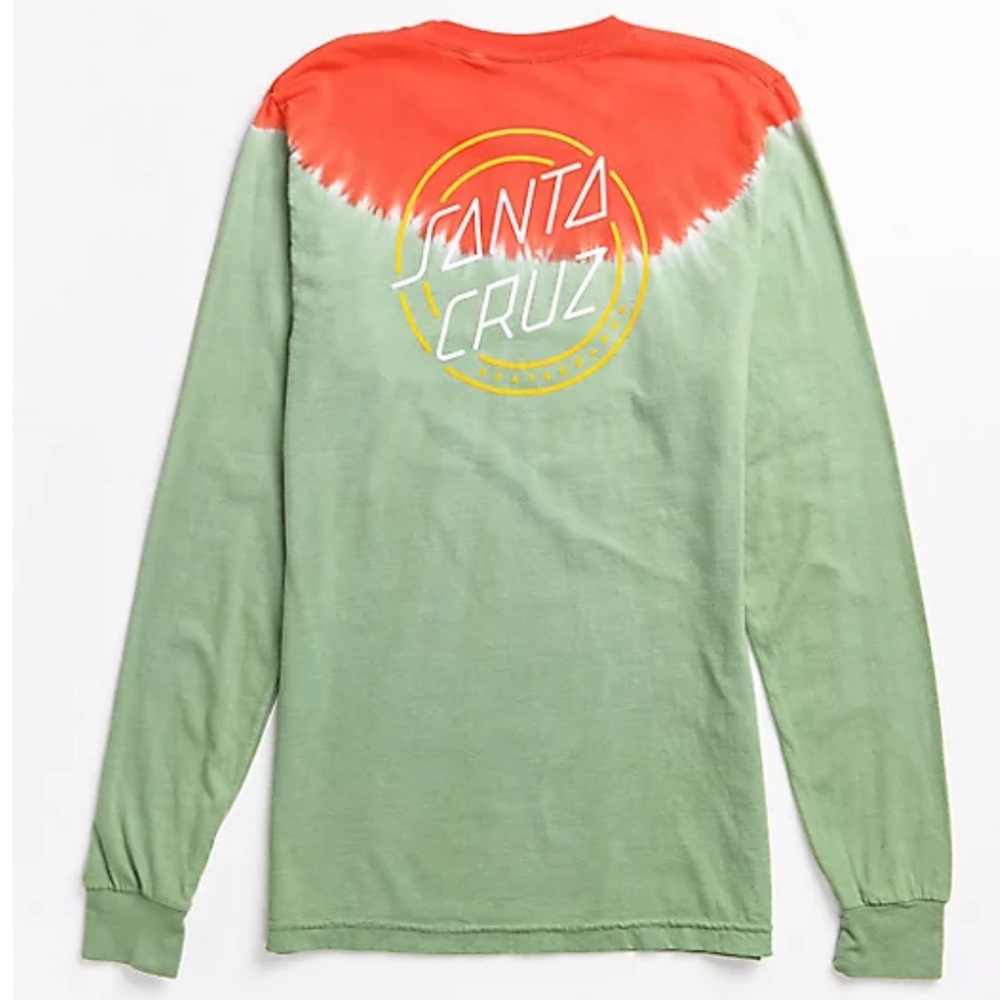 Santa Cruz Skateboards Red and Green Long Sleeve Tee